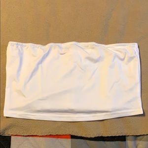 Plain white cropped tube top